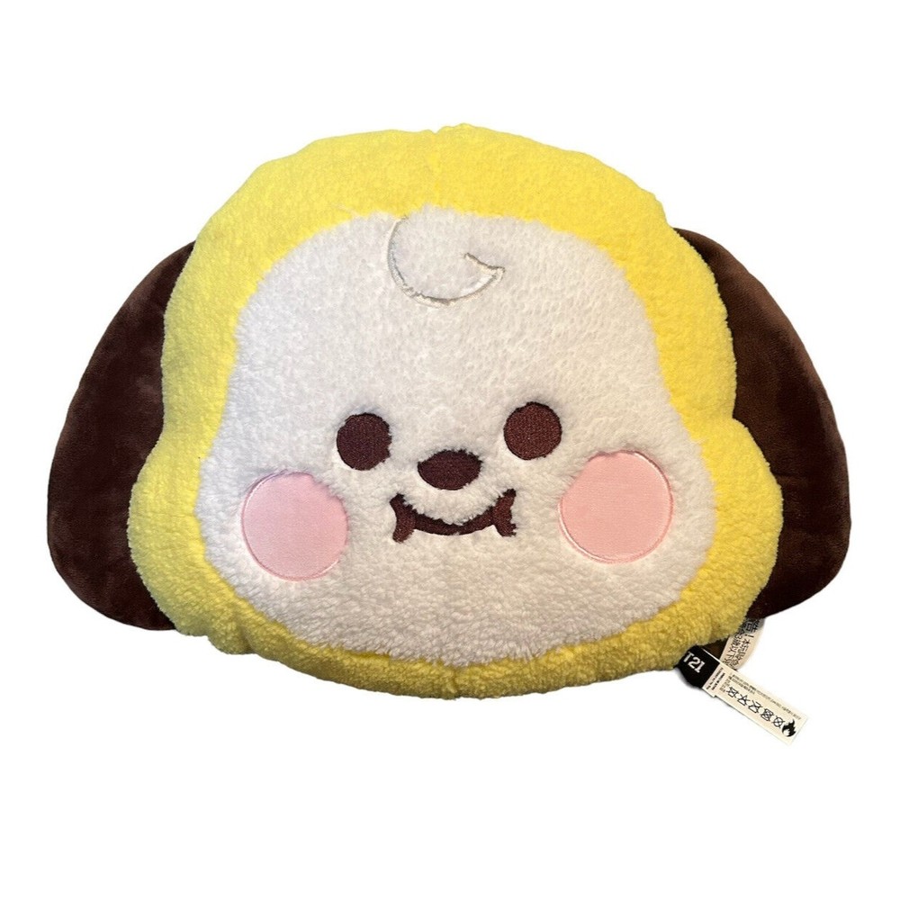 BTS BT21 Yellow CHIMMY Face Fuzzy HTF Pillow Plush Cushion Line Friends